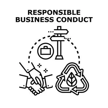 Responsible business conduct developing sustainability and ethical practices Stock Illustration