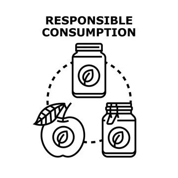 Responsible consumption concept showing eco friendly products Stock Illustration