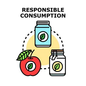 Responsible consumption concept showing eco friendly products Stock Illustration
