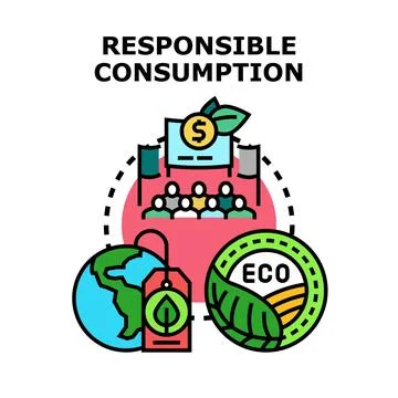 Responsible consumption icon concept vector illustration Stock Illustration
