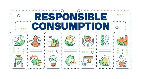 Responsible consumption word concept isolated on white Stock Illustration