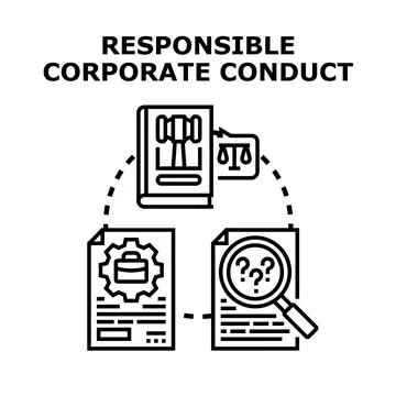 Responsible corporate conduct developing business ethics strategy Stock-Illustration