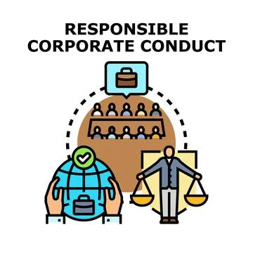 Responsible corporate conduct developing ethical business practices 库存插图