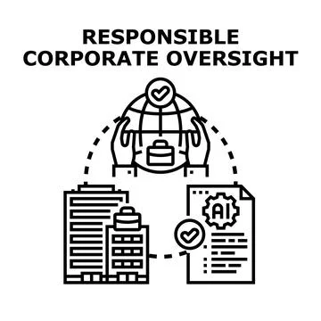 Responsible corporate oversight managing global business regulations Stock Illustration