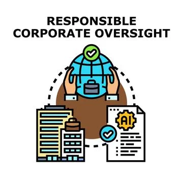 Responsible corporate oversight managing global business regulations Stock Illustration