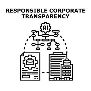 Responsible corporate transparency concept with artificial intelligence Stock Illustration