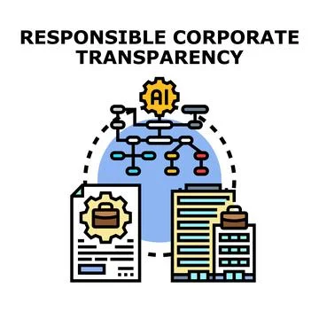 Responsible corporate transparency concept with artificial intelligence Stock Illustration