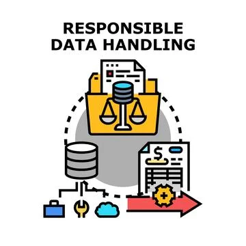 Responsible data handling managing compliance and protection 스톡 일러스트