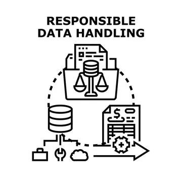 Responsible data handling managing compliance and protection 스톡 일러스트