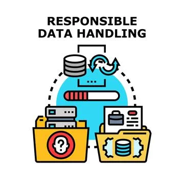 Responsible data handling securing digital information privacy Stock Illustration
