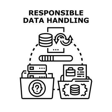 Responsible data handling securing digital information privacy 스톡 일러스트