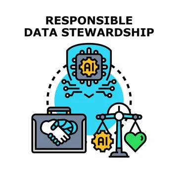 Responsible data stewardship ensuring ethical artificial intelligence イラスト素材