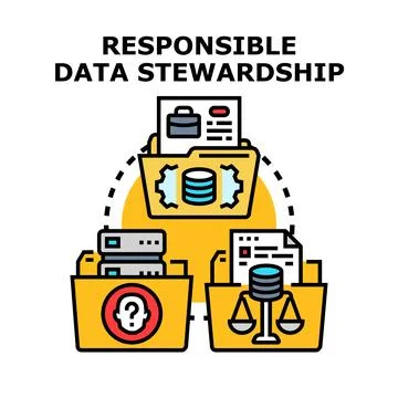 Responsible data stewardship managing privacy and ethical data Stock Illustration