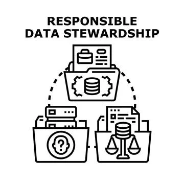 Responsible data stewardship managing privacy and ethical data Stock Illustration