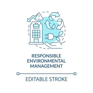 Responsible environmental management blue concept icon Stock Illustration