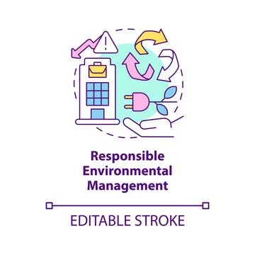 Responsible environmental management concept icon Stock Illustration