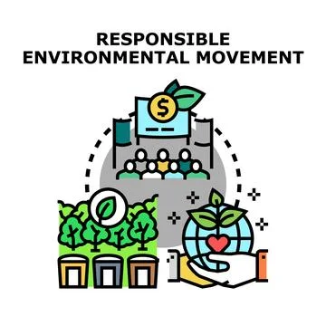 Responsible environmental movement concept vector illustrating sustainability Stock Illustration