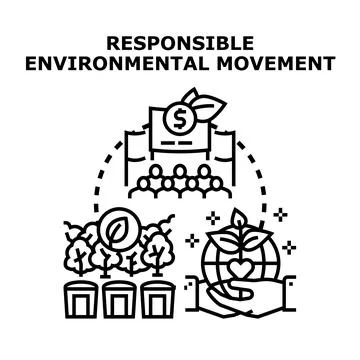 Responsible environmental movement concept vector illustrating sustainability Stock Illustration
