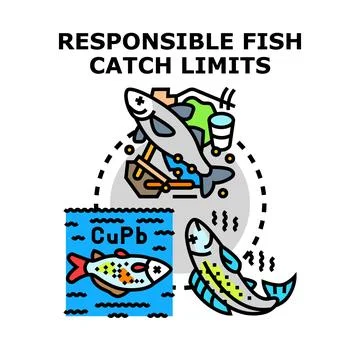 Responsible fish catch limits vector illustration concept イラスト素材