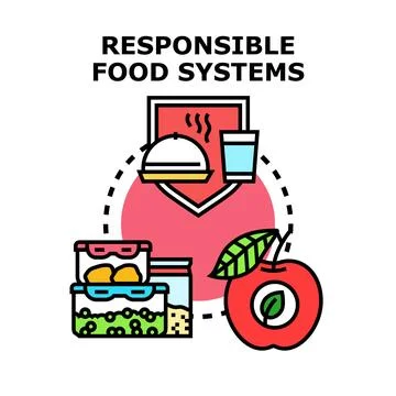 Responsible food systems concept vector illustration Stock Illustration