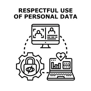 Responsible handling personal data and privacy protection concept 库存插图
