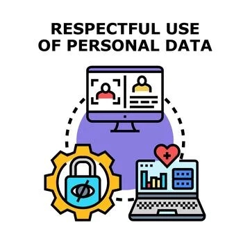 Responsible handling personal data and privacy protection concept Illustrazione stock