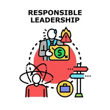 Responsible leadership navigating business challenges and making decisions Stock Illustration