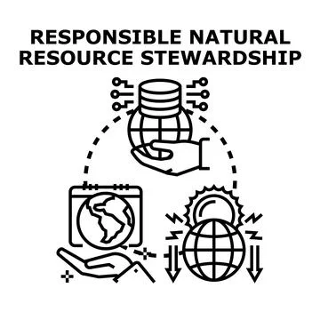 Responsible natural resource stewardship vector concept illustration Illustrazione stock