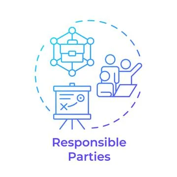 Responsible parties blue gradient concept icon Ilustración de archivo