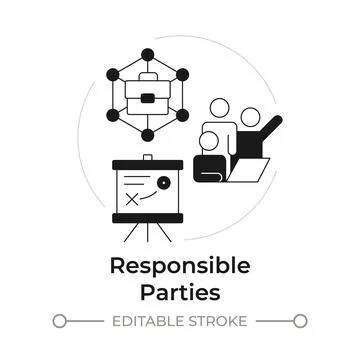 Responsible parties modern flat line concept icon Stock Illustration