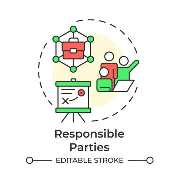Responsible parties multi color concept icon Stock Illustration