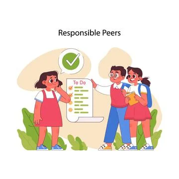 Responsible Peers concept. Flat vector illustration Illustrazione stock