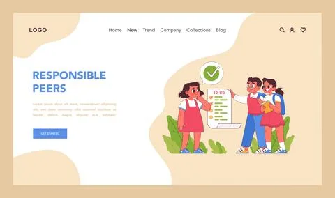 Responsible Peers concept. Flat vector illustration Illustrazione stock