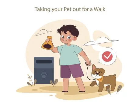 Responsible Pet Care concept. Stock Illustration