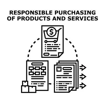 Responsible purchasing decision making for sustainable products and services Stock Illustration