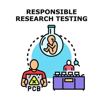 Responsible research testing protecting future generation concept Stock Illustration