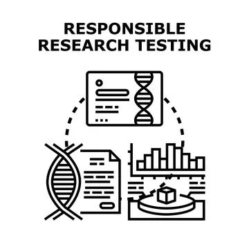 Responsible research testing for scientific biotechnology analysis Stock Illustration
