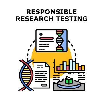 Responsible research testing for scientific biotechnology analysis Stock Illustration