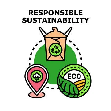 Responsible sustainability concept vector color illustration Stock Illustration