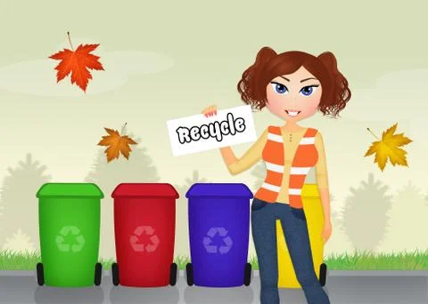 Responsible for waste collection Stock Illustration