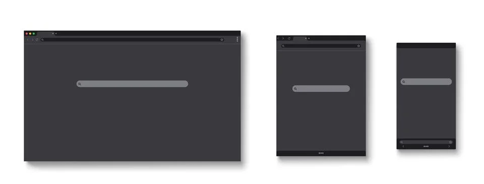 Responsive browser window mockup Stock Illustration