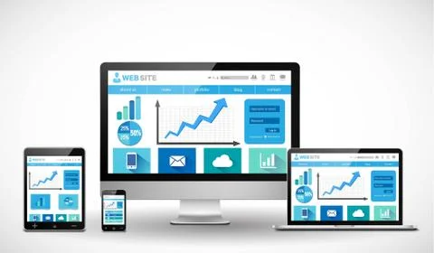 Responsive business web design concept Stock Illustration