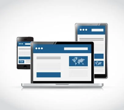 Responsive business web site platforms Stock Illustration