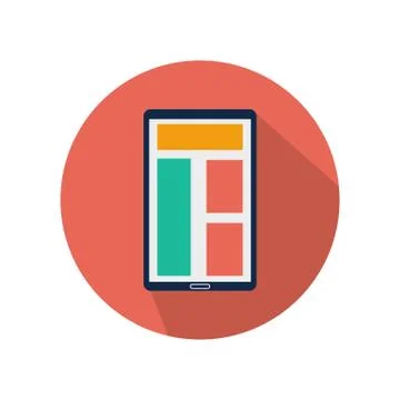 Responsive color mobile tab design icon with white background Stock Illustration