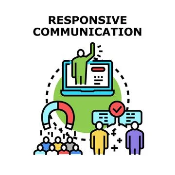 Responsive communication concept vector illustration for engagement Иллюстрация