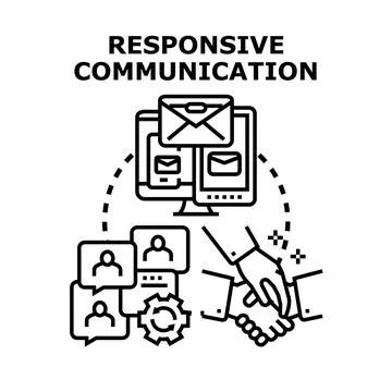 Responsive communication engaging with multi channel digital connection Stock Illustration