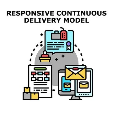 Responsive continuous delivery model icon demonstrating software developmen.. Иллюстрация