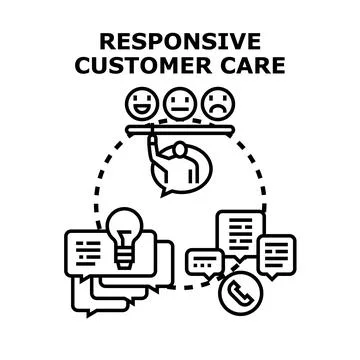 Responsive customer care service and support concept Иллюстрация