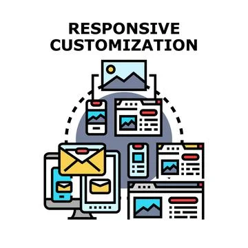 Responsive customization concept adapting digital content Stock Illustration
