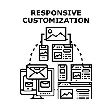 Responsive customization concept adapting digital content Иллюстрация